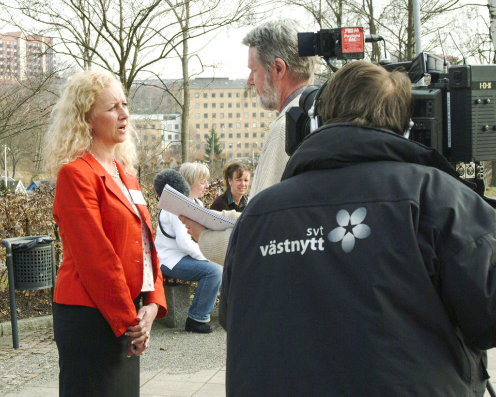 Barnplantornas ordförande intervjuas av Västnytt 2003.